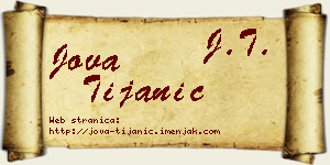 Jova Tijanić vizit kartica